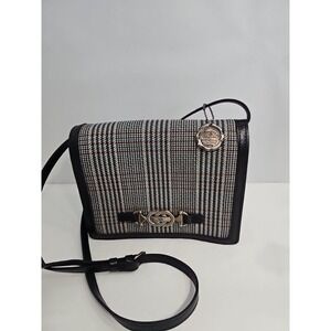 PATRICIA NASH Laurentina NWOT Black Leather & Tweed Crossbod Bag - Excellent!